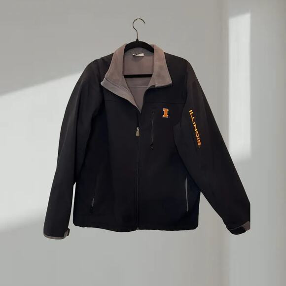 ESPNU “Illinois” Softshell Jacket – Black/Grey (XL) - Picture 1 of 5